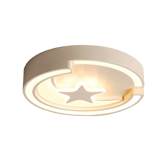 Nordic Style Round Acrylic Ceiling Lamp - White Star Ceiling Mount Light for Kitchen