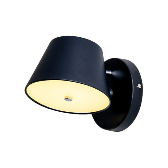 Modern Monochrome Trapezoid Wall Sconce - Stylish Rotatable Metal Lamp For Office