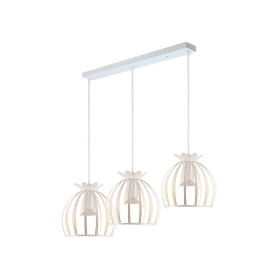 Loft Style Dome Cage Pendant Light with Hanging Head - Black/White - Perfect for Living Room