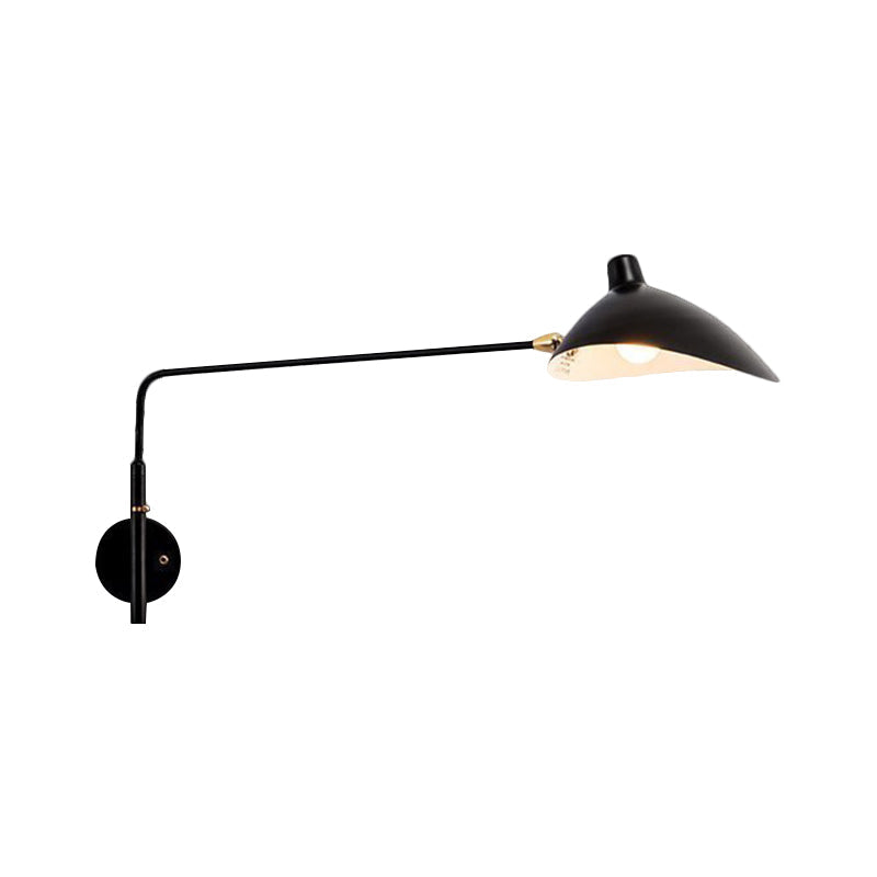 Modern Industrial Conic Wall Sconce Light In Black/White For Living Room