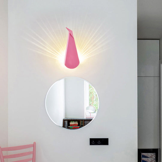 Modern Peacock Led Wall Light For Living Room Or Study Pink