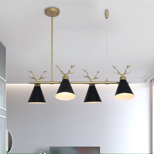 Antler Design Nordic Chandelier - Restaurant Island Lighting (Black Grey White)