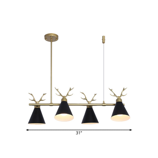 Antler Design Nordic Chandelier - Restaurant Island Lighting (Black Grey White)