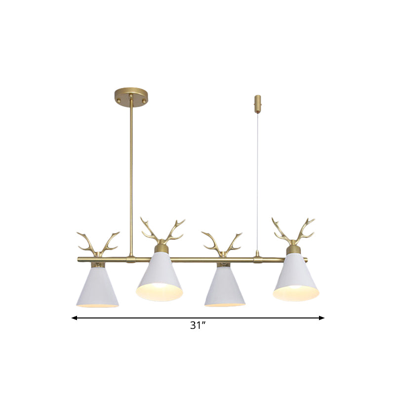 Antler Design Nordic Chandelier - Restaurant Island Lighting (Black Grey White)