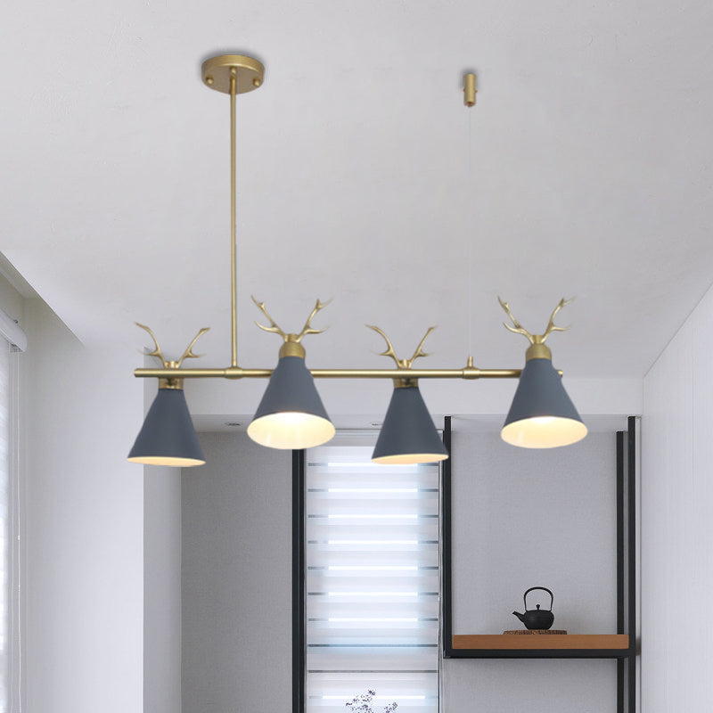 Antler Design Nordic Chandelier - Restaurant Island Lighting (Black Grey White)