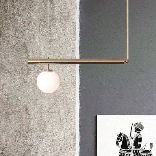 Golden Glass Shade Hanging Lamp: Post Modern Bubble Chandelier For Dining Room