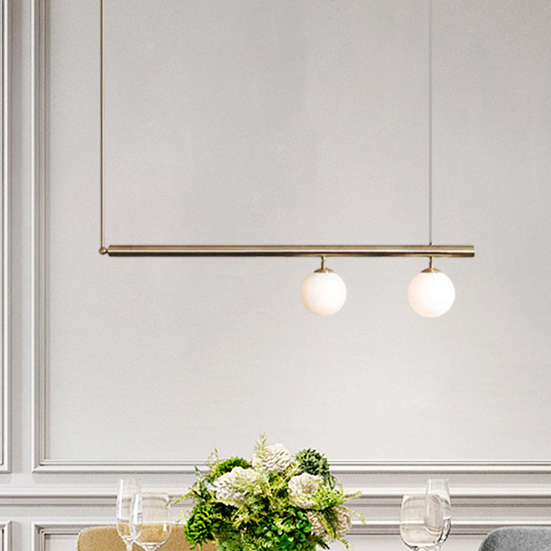 Golden Glass Shade Hanging Lamp: Post Modern Bubble Chandelier For Dining Room 2 / Brass