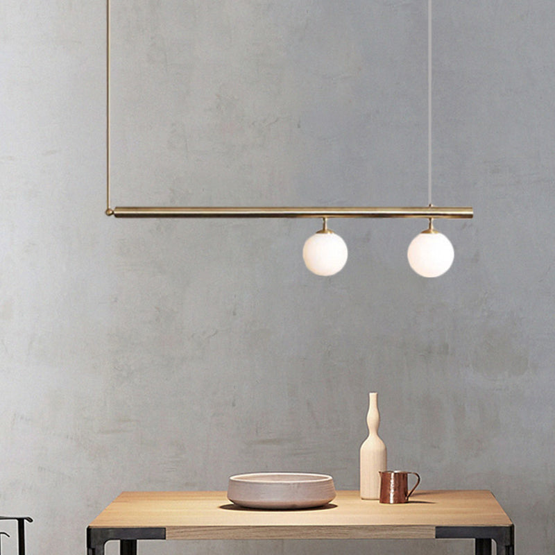 Golden Glass Shade Hanging Lamp: Post Modern Bubble Chandelier For Dining Room