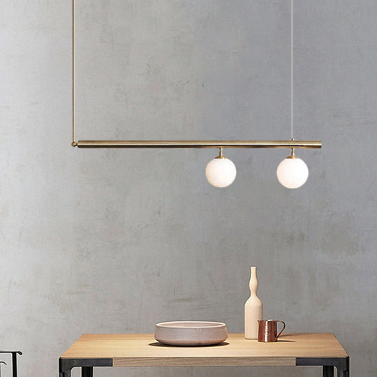 Golden Glass Shade Hanging Lamp: Post Modern Bubble Chandelier For Dining Room