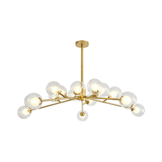 Modern Large Chandelier: 15/18 Lights Restaurant Hotel Branch Metal Black/Gold Hanging Lamp