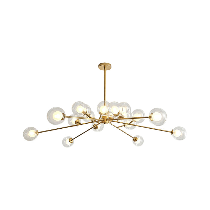 Modern Large Chandelier: 15/18 Lights Restaurant Hotel Branch Metal Black/Gold Hanging Lamp