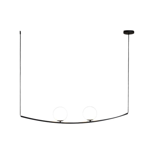 Modern Metal Chandelier: 2/3-Light Bubble Island Light In Black/Gold - Simple And Stylish