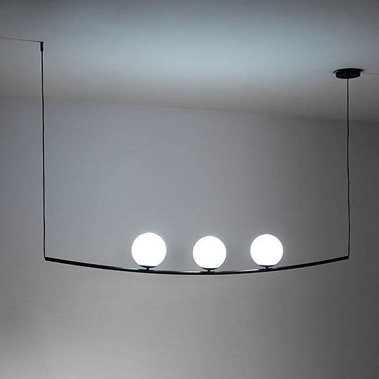 Modern Metal Chandelier: 2/3-Light Bubble Island Light In Black/Gold - Simple And Stylish