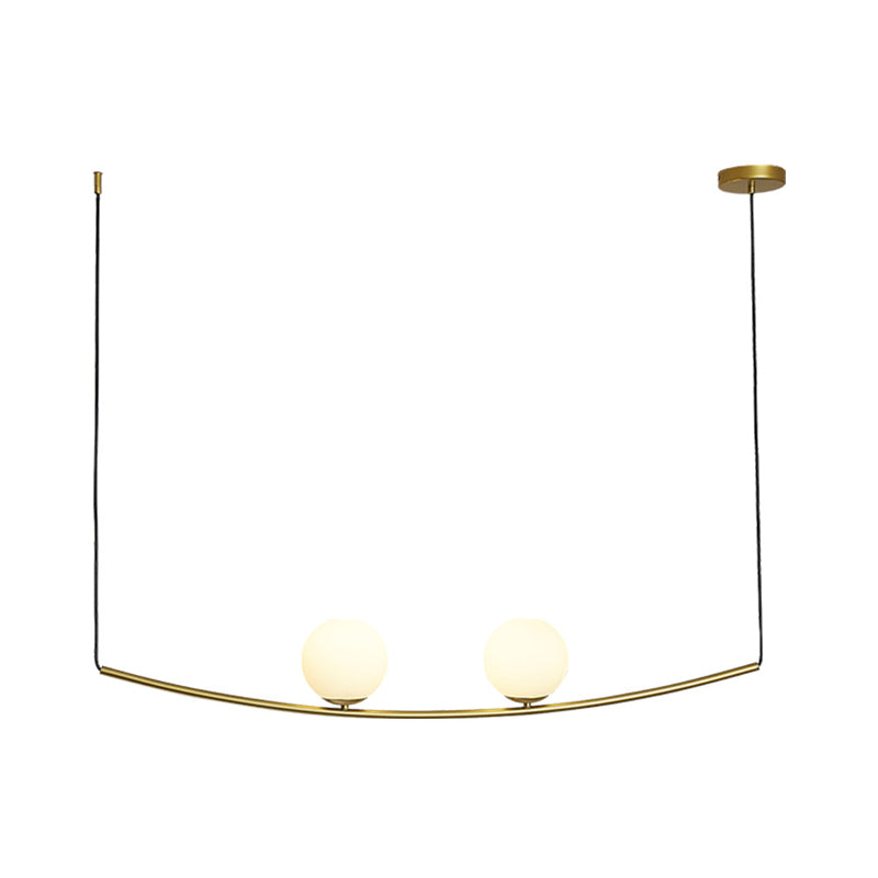 Modern Metal Chandelier: 2/3-Light Bubble Island Light In Black/Gold - Simple And Stylish