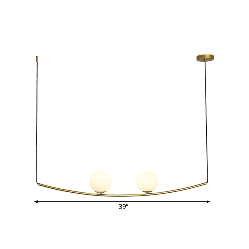 Modern Metal Chandelier: 2/3-Light Bubble Island Light In Black/Gold - Simple And Stylish