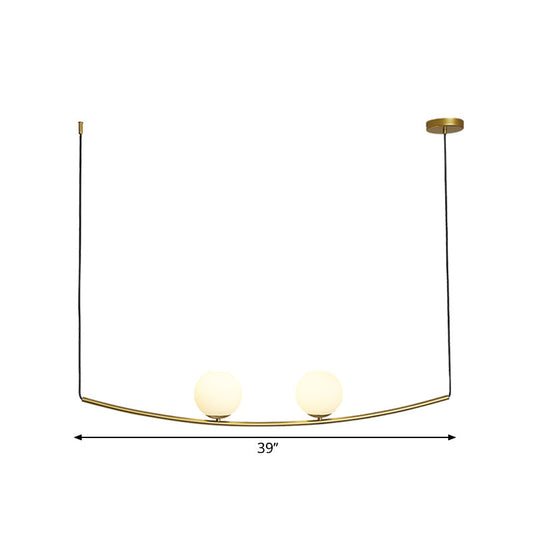 Modern Metal Chandelier: 2/3-Light Bubble Island Light In Black/Gold - Simple And Stylish