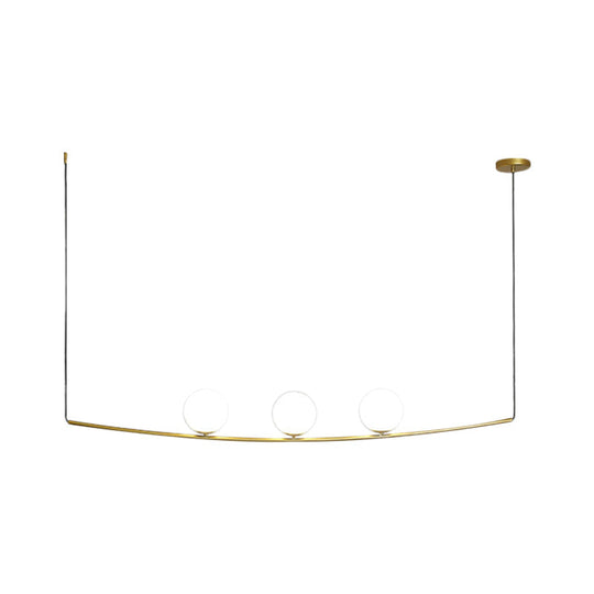 Modern Metal Chandelier: 2/3-Light Bubble Island Light In Black/Gold - Simple And Stylish