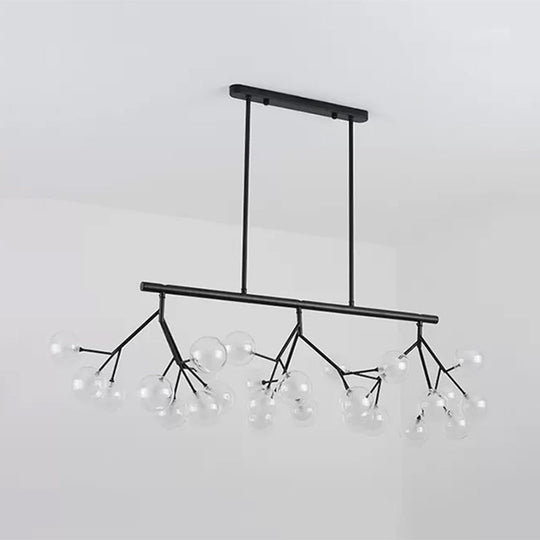 Contemporary Metal Hanging Chandelier With Black Finish - 27 Bubbles Island Lighting