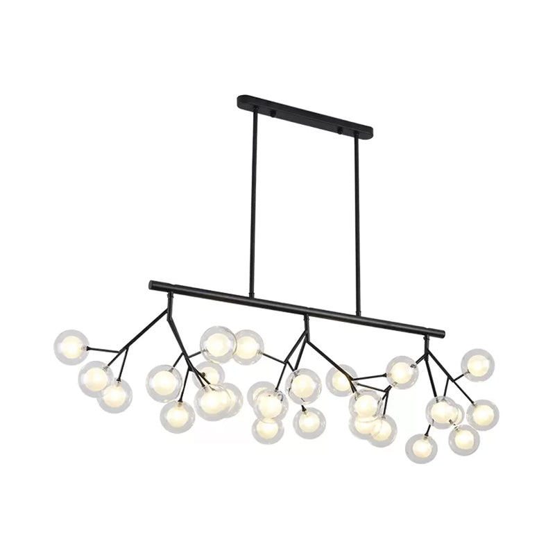 Contemporary Metal Hanging Chandelier With Black Finish - 27 Bubbles Island Lighting