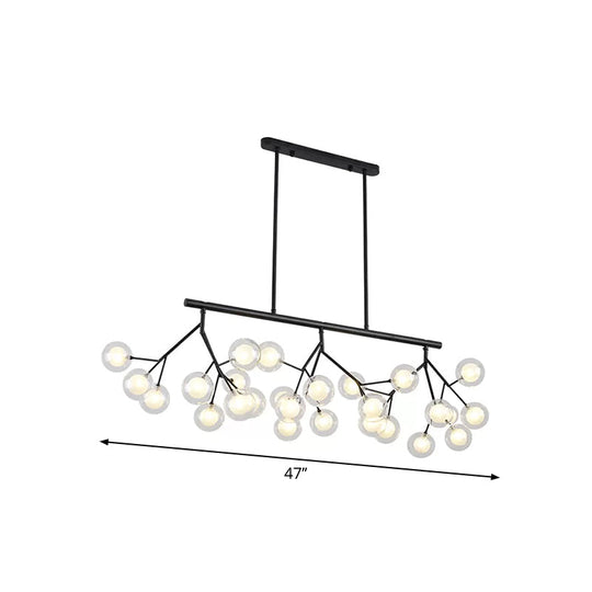 Contemporary Metal Hanging Chandelier With Black Finish - 27 Bubbles Island Lighting