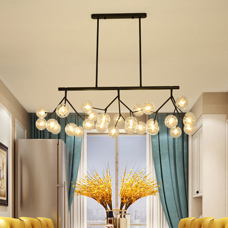 Contemporary Metal Hanging Chandelier With Black Finish - 27 Bubbles Island Lighting