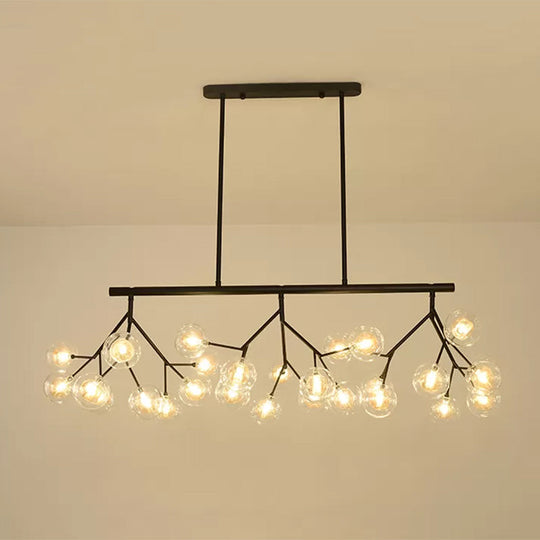 Contemporary Metal Hanging Chandelier With Black Finish - 27 Bubbles Island Lighting