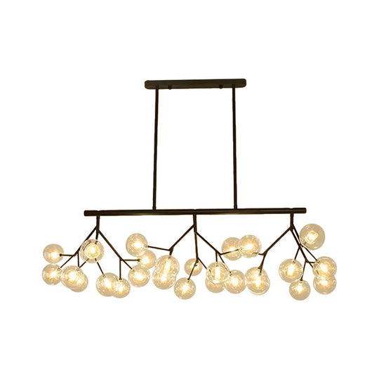 Contemporary Metal Hanging Chandelier With Black Finish - 27 Bubbles Island Lighting