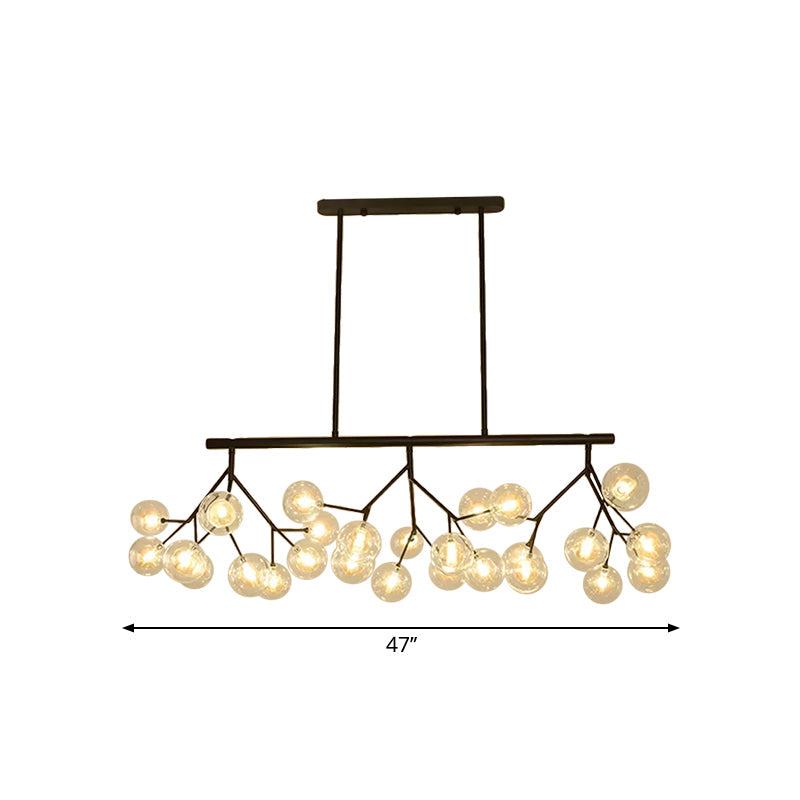 Contemporary Metal Hanging Chandelier With Black Finish - 27 Bubbles Island Lighting