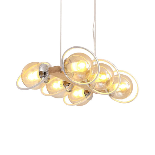 Modern Glass Hanging Light Fixture - Cognac Bubble Shade Island Lighting