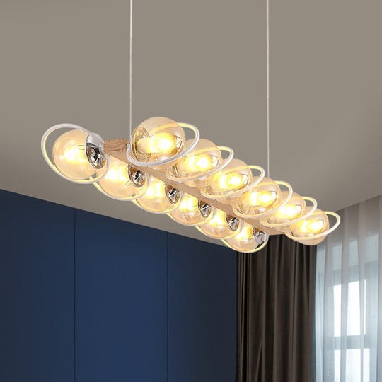 Modern Glass Hanging Light Fixture - Cognac Bubble Shade Island Lighting