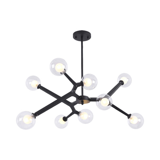 Modern Bubble Glass Ceiling Chandelier With 5/9 Lights - Elegant Luminaire Lighting In Black/Gold