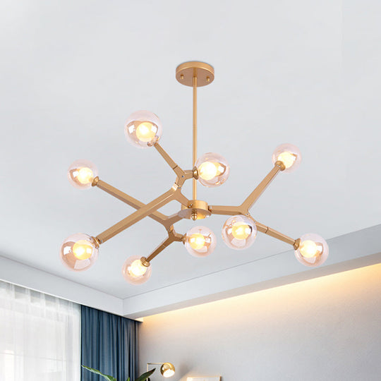 Modern Bubble Glass Ceiling Chandelier With 5/9 Lights - Elegant Luminaire Lighting In Black/Gold