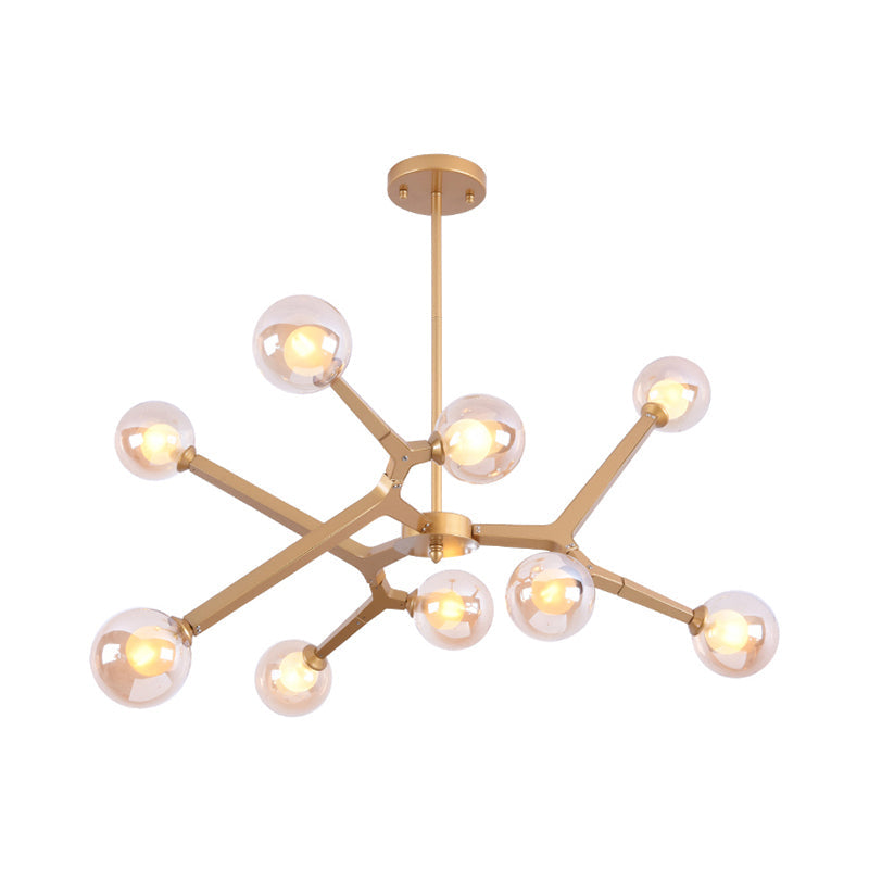 Modern Bubble Glass Ceiling Chandelier With 5/9 Lights - Elegant Luminaire Lighting In Black/Gold