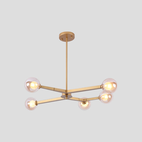 Modern Bubble Glass Ceiling Chandelier With 5/9 Lights - Elegant Luminaire Lighting In Black/Gold