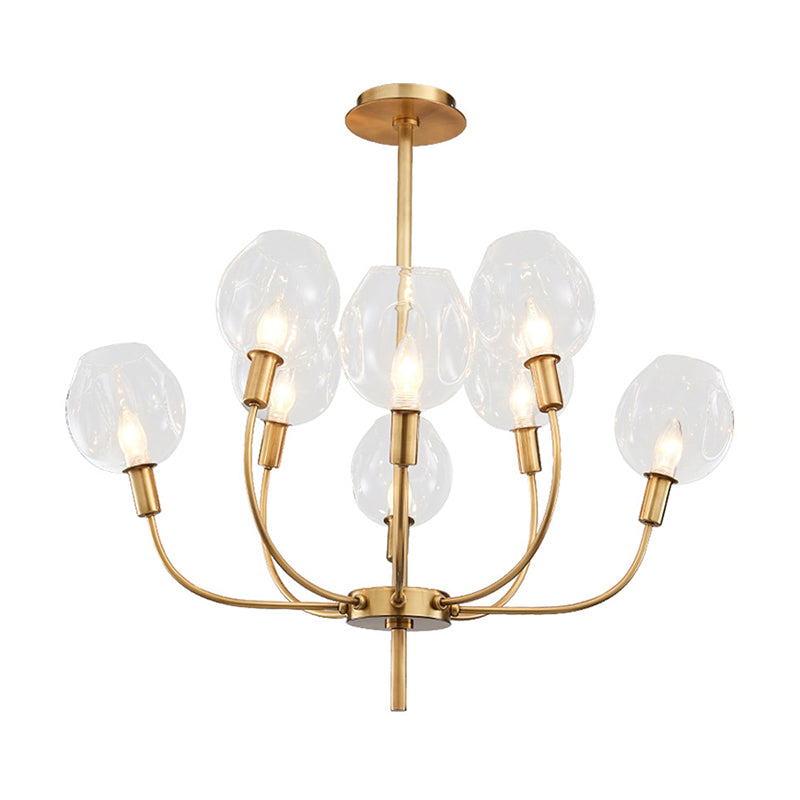 Modern Gold Pendant Light With Clear Glass Shade - Ideal For Restaurants And Foyers