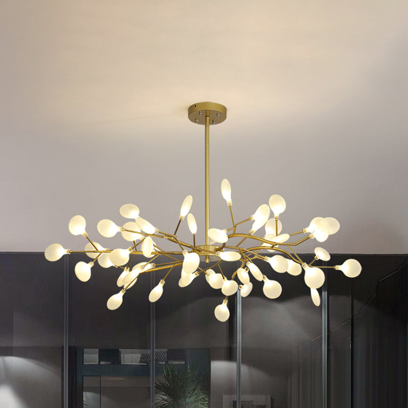 Modern Frosted Flat Shade Multi-Light Pendant Chandelier For Sitting Room