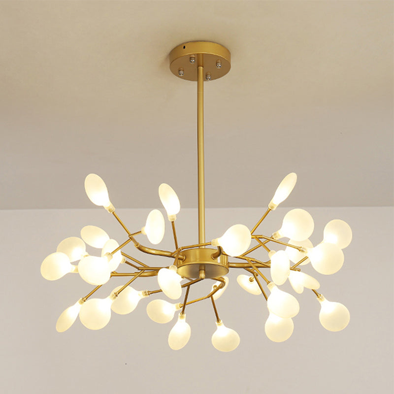 Modern Frosted Flat Shade Multi-Light Pendant Chandelier For Sitting Room