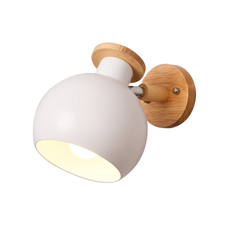 Rotatable Metal Spherical Wall Lamp - Kindergarten 1-Light Macaron Sconce Light