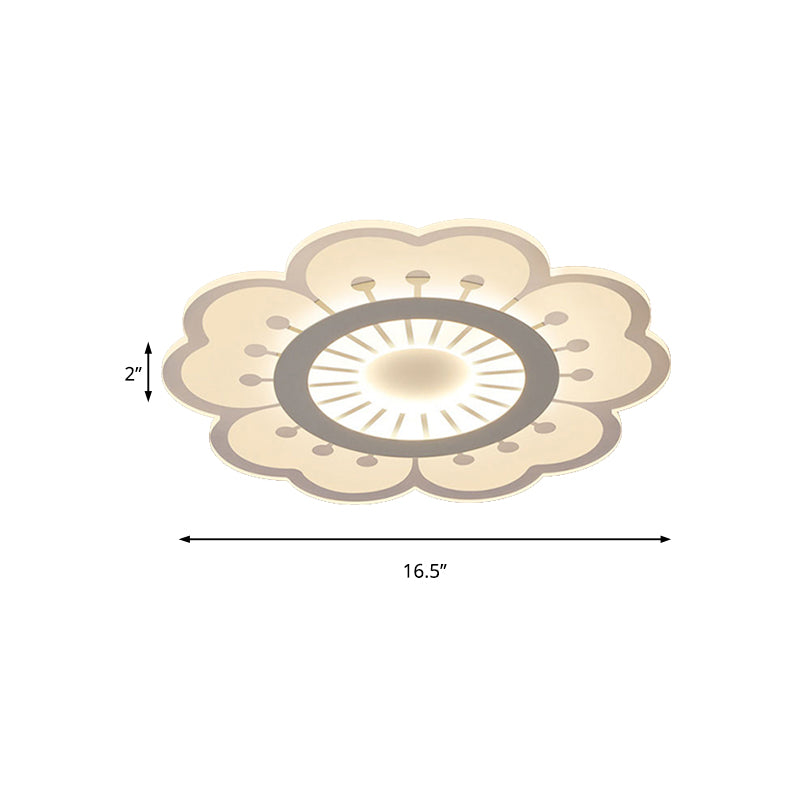 Plafonnier encastré moderne en acrylique blanc pour salons à thème floral