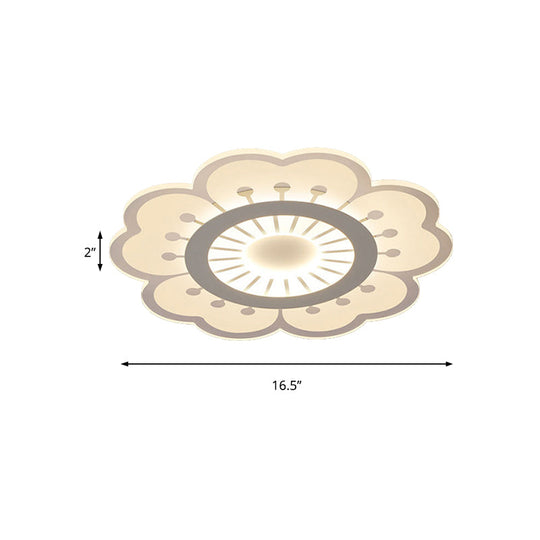 Plafonnier encastré moderne en acrylique blanc pour salons à thème floral