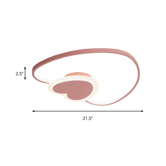 Plafonnier encastré en métal de style nordique en forme de cœur pour chambre de bébé et cuisine