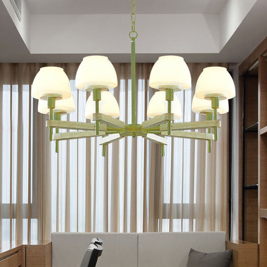 Childrens Bedroom Hanging Lamp: Metal & Glass Chandelier With 6 Lights