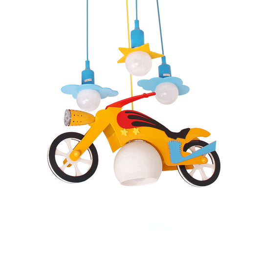 Kids Yellow Cartoon Hanging Pendant Light For Game Room Or Bedroom