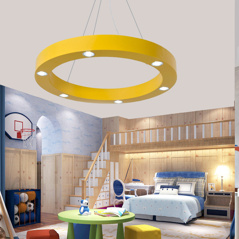 Modern Led Ceiling Pendant | Game Room Ring Hanging Light Durable Metal Finish Stylish & Lovely