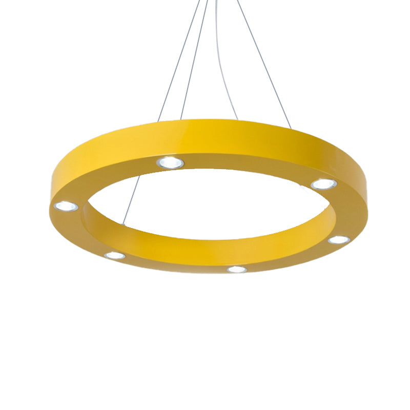 Modern Led Ceiling Pendant | Game Room Ring Hanging Light Durable Metal Finish Stylish & Lovely