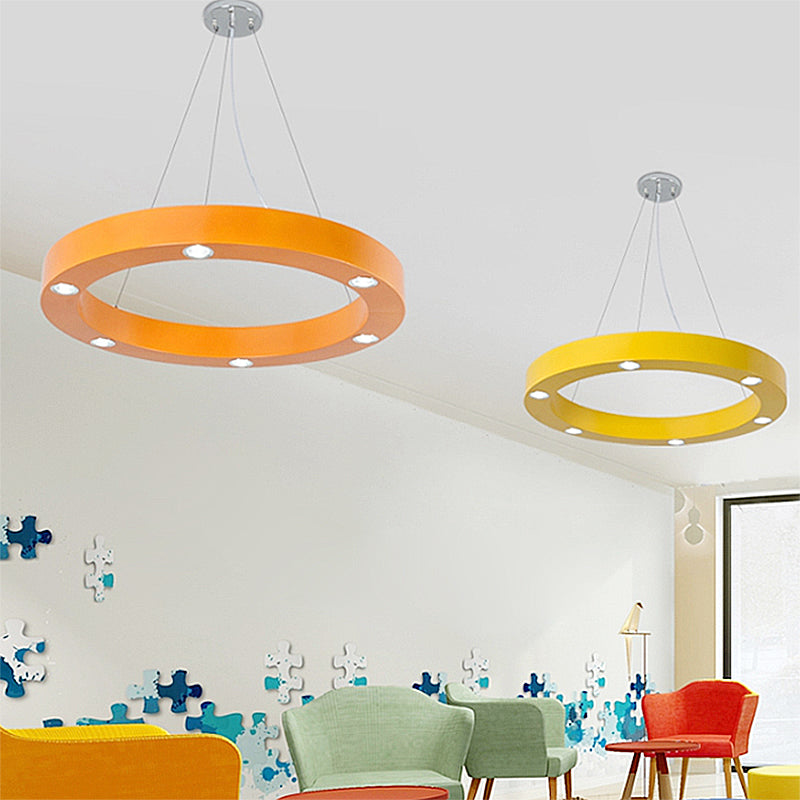 Modern Led Ceiling Pendant | Game Room Ring Hanging Light Durable Metal Finish Stylish & Lovely