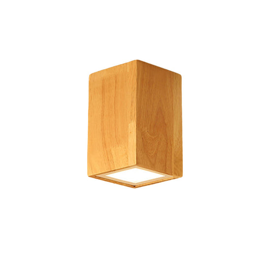 Asian-Inspired Office Ceiling Lamp With Wood And Beige Finish