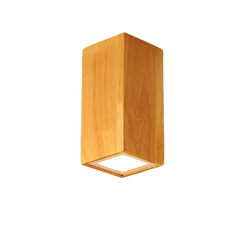 Asian-inspired Office Ceiling Lamp with Wood and Beige Finish