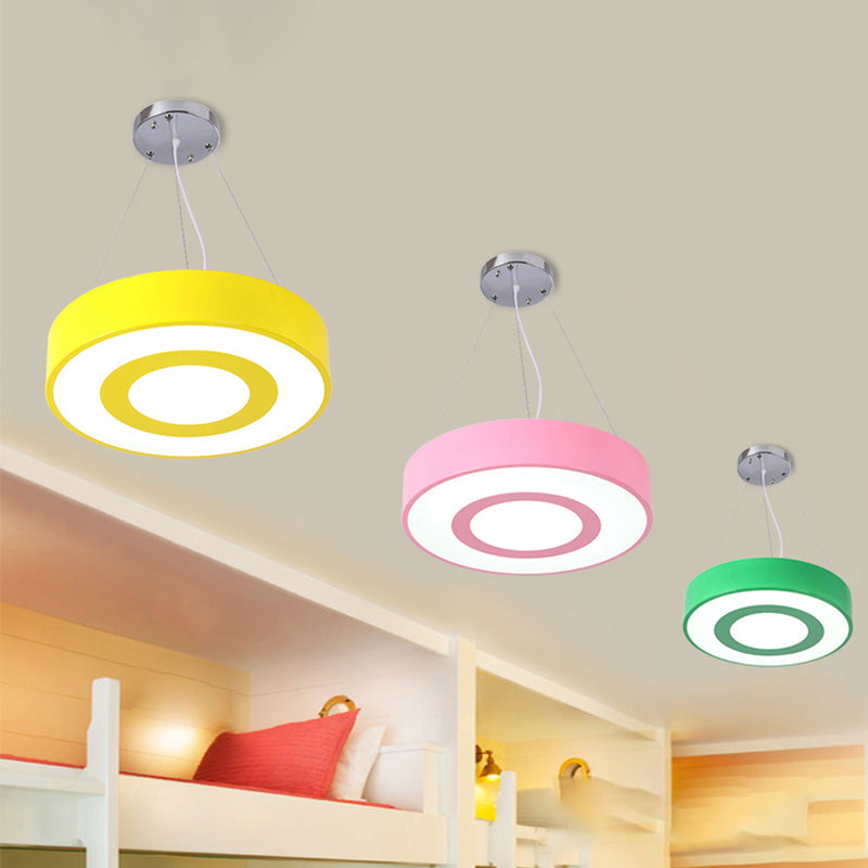 Kids Acrylic Led Pendant Light In Macaron Colors - Perfect For Nursing Rooms