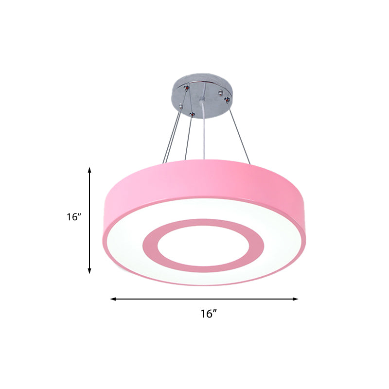 Kids Acrylic Led Pendant Light In Macaron Colors - Perfect For Nursing Rooms